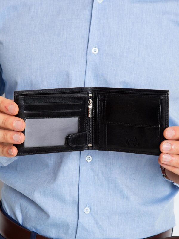 Pánska kožená peňaženka čierna rovicky