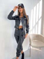 Dámska kožená bunda MIELCZARKOWSKI - dámska koženka čierna