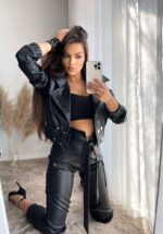 Dámska kožená bunda MIELCZARKOWSKI - dámska koženka čierna