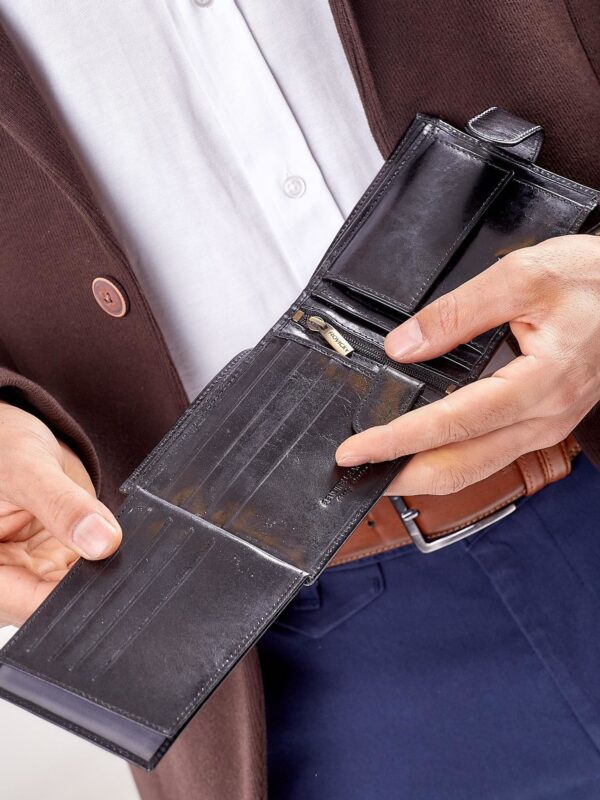 Pánska kožená peňaženka ROVICKY black strap