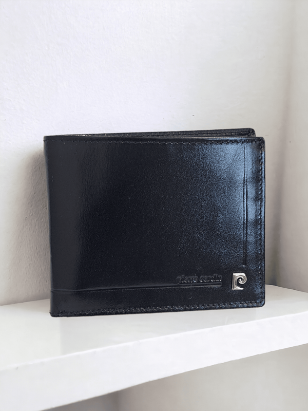 Pánska čierna kožená peňaženka PIERRE CARDIN