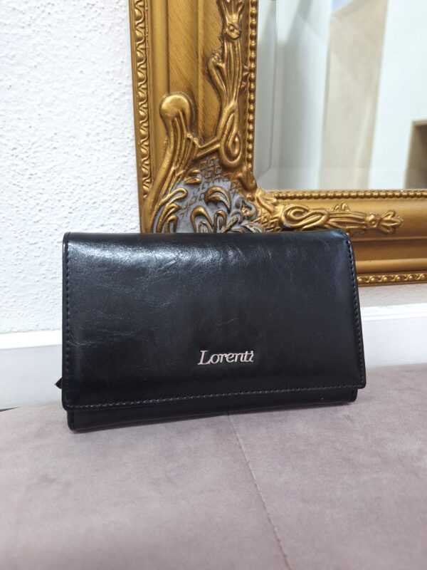 Dámska čierna kožená peňaženka LORENTI 00118-3