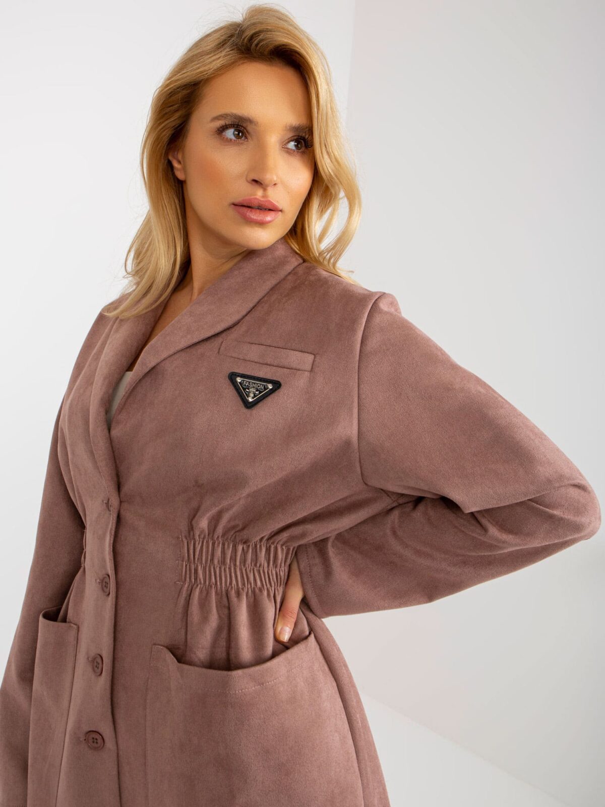 Dámsky prechodný semišový kabát FASHION
