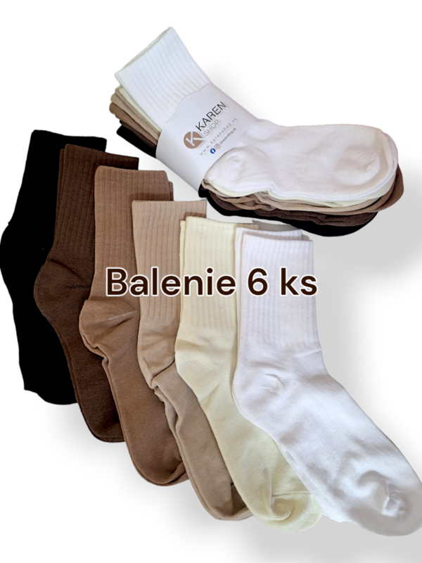 Dámske bavlnené ponožky balenie 6 ks